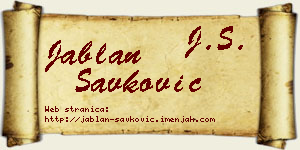 Jablan Savković vizit kartica